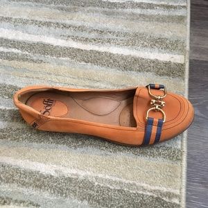Orange Flats with Gold Buckle